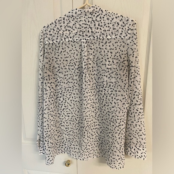 Kensie Semi Sheer Button Up Long Sleeve Blouse Size L - Picture 2 of 4